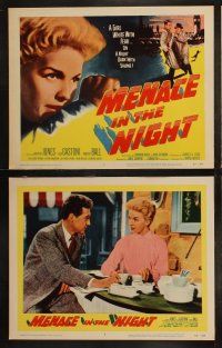 5c250 MENACE IN THE NIGHT 8 LCs '58 Griffith Jones, Lisa Gastoni, Eddie Byrne, English crime!