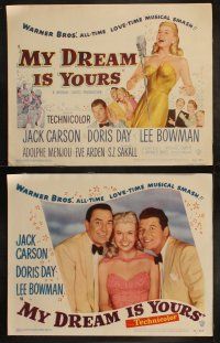 5c258 MY DREAM IS YOURS 8 LCs '49 Michael Curtiz, Doris Day, Jack Carson, Lee Bowman, Menjou!