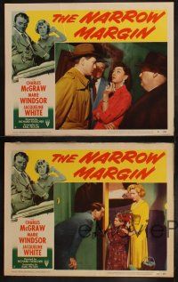 5c747 NARROW MARGIN 4 LCs '52 Richard Fleischer classic film noir, Charles McGraw, Marie Windsor!