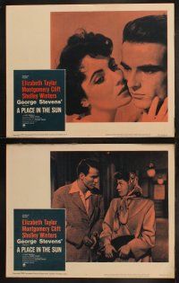 5c281 PLACE IN THE SUN 8 LCs R59 Montgomery Clift, Elizabeth Taylor, Shelley Winters, Stevens!