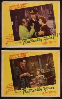 5c834 PRACTICALLY YOURS 3 LCs '44 Claudette Colbert, Air Force pilot Fred MacMurray!