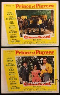 5c672 PRINCE OF PLAYERS 5 LCs '55 Richard Burton as Edwin Booth, Maggie McNamara, John Derek!