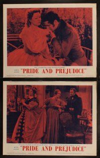 5c287 PRIDE & PREJUDICE 8 LCs R62 Laurence Olivier & Greer Garson, from Jane Austen's novel!