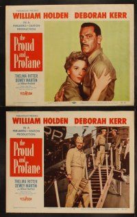 5c290 PROUD & PROFANE 8 LCs '56 William Holden, Deborah Kerr, Thelma Ritter, World War II!
