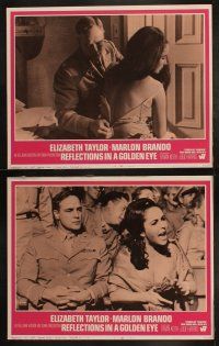 5c296 REFLECTIONS IN A GOLDEN EYE 8 LCs '67 John Huston, Elizabeth Taylor & Marlon Brando!