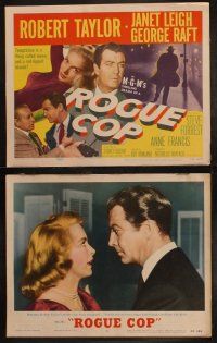 5c301 ROGUE COP 8 LCs '54 Robert Taylor, George Raft, sexy Janet Leigh, gorgeous Anne Francis!
