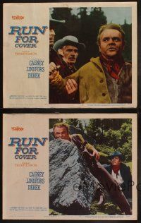5c759 RUN FOR COVER 4 LCs '55 James Cagney, John Derek, directed by Nicholas Ray!