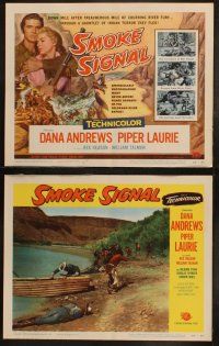 5c330 SMOKE SIGNAL 8 LCs '55 Dana Andrews & Piper Laurie, Native American Indians!