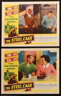 5c603 STEEL CAGE 6 LCs '54  Paul Kelly, Lawrence Tierney, chef Walter Slezak in San Quentin prison!