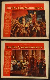 5c360 TEN COMMANDMENTS 8 LCs '56 Cecil B. DeMille classic starring Charlton Heston & Yul Brynner!