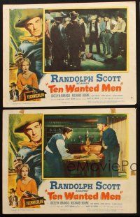 5c770 TEN WANTED MEN 4 LCs '54 cowboy Randolph Scott, Richard Boone, Leo Gordon & Lee Van Cleef