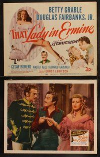 5c364 THAT LADY IN ERMINE 8 LCs '48 sexy Betty Grable & Douglas Fairbanks Jr., Ernst Lubitsch!