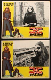 5c612 THEY CALL HER ONE EYE 6 LCs '74 wild cult classic, Christina Lindberg in the title role!