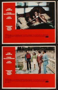 5c372 THREE THE HARD WAY 8 LCs '74 cool images of Jim Brown, Fred Williamson & Jim Kelly!