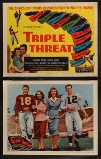 5c387 TRIPLE THREAT 8 LCs '48 Richard Crane, Gloria Henry, Mary Stuart and NFL football greats!