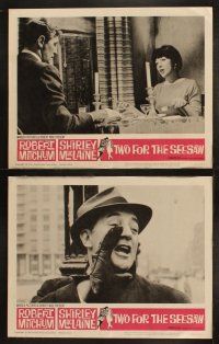 5c391 TWO FOR THE SEESAW 8 LCs '62 cool images of Robert Mitchum & beatnik Shirley MacLaine!