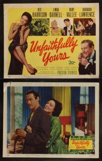 5c400 UNFAITHFULLY YOURS 8 LCs '48 Rex Harrison, sexy Linda Darnell, Rudy Vallee, Lawrence, Sturges