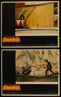 5c777 VALLEY OF GWANGI 4 LCs '69 Ray Harryhausen, FX images of cowboys and fighting dinosaurs!