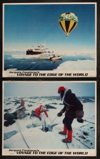 5c406 VOYAGE TO THE EDGE OF THE WORLD 8 LCs '76 Jacques Cousteau, cool arctic underwater expedition!
