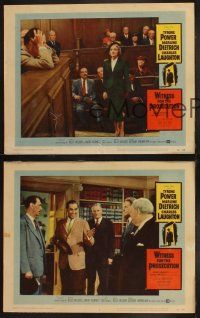 5c859 WITNESS FOR THE PROSECUTION 3 LCs '58 Billy Wilder, Tyrone Power, Laughton, Marlene Dietrich