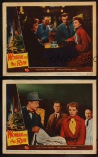 5c860 WOMAN ON THE RUN 3 LCs '50 cool images of Ann Sheridan, Dennis O'Keefe, film noir!