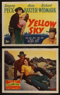 5c436 YELLOW SKY 8 LCs '48 cowboys Gregory Peck & Richard Widmark, Anne Baxter, William Wellman!