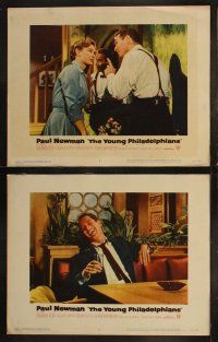5c532 YOUNG PHILADELPHIANS 7 LCs '59 close up of concerned lawyer Paul Newman on telephone!