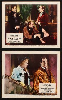5d258 TALES OF TERROR 2 color English FOH LCs '62 Vincent Price, Basil Rathbone, Debra Paget!