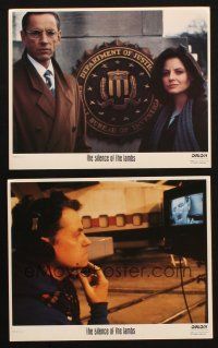 5d257 SILENCE OF THE LAMBS 2 8x10 mini LCs '91 Jodie Foster, Glenn, Jonathan Demme candid w/Hopkins