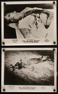 5d695 BLOOD FEAST 4 8x10 stills '63 Herschell Gordon Lewis classic, great gory horror images!