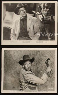 5d780 BORDER RIVER 3 8x10 stills '54 cool cowboy western images of Joel McCrea w/ guns & horse!