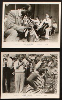 5d610 SATCHMO THE GREAT 6 8x10 stills '57 wonderful image of Louis Armstrong playing trumpet/singing