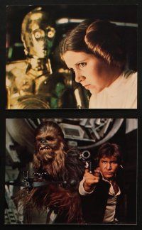 5d107 STAR WARS 8 color deluxe 8x10 stills '80 Lucas, Luke, Obi-Wan, Han Solo, Chewie, Leia, C-3PO