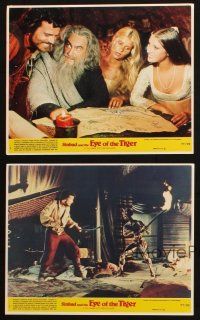 5d197 SINBAD & THE EYE OF THE TIGER 4 8x10 mini LCs '77 fx scene with troglodyte & sabre-tooth tiger