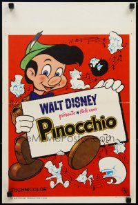 5e411 PINOCCHIO Belgian R63 Disney classic cartoon about a wooden boy who wants to be real!
