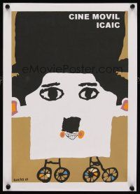 5e002 CINE MOVIL Cuban R90s wacky Bachs artwork of Charlie Chaplin!