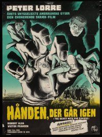 5e646 BEAST WITH FIVE FINGERS Danish R60s Peter Lorre, your flesh will creep at hand that crawls!