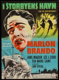 5e705 ON THE WATERFRONT Danish '55 directed by Elia Kazan, Gaston artwork of Marlon Brando!