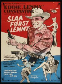 5e733 THIS MAN IS DANGEROUS Danish '53 Eddie Constantine as undercover agent Lemmy Caution!