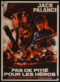 5e451 BULLET FOR ROMMEL French 23x32 '69 cool close up art of Jack Palance with gun, Nazis!