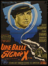 5e476 NO NAME ON THE BULLET French 23x32 '59 Audie Murphy as strangest killer to stalk the West!