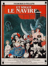 5e492 AND THE SHIP SAILS ON French 15x21 '83 Federico Fellini's E la nave va, art by Jacques Tardi!