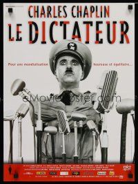 5e503 GREAT DICTATOR French 15x21 R02 Charlie Chaplin as Hitler-like dictator Hynkel w/microphones