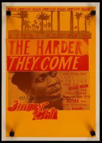 5e021 HARDER THEY COME German 12x17 '80 Jimmy Cliff, Jamaican reggae music, really cool art!