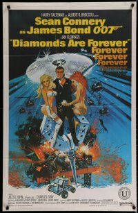 5e011 DIAMONDS ARE FOREVER Indian '71 art of Sean Connery as James Bond by Robert McGinnis!