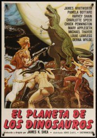 5e151 PLANET OF DINOSAURS Spanish Italian 1sh '78 sexy sci-fi artwork by Ken Hoff!