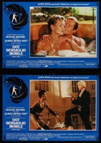 5e189 VIEW TO A KILL set of 8 Italian photobustas '85 Roger Moore, Grace Jones, Christopher Walken!