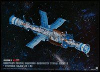 5e325 ORBITALNY ZESPOL NAUKOWO Polish 19x27 '78 artwork of Salyut 6 Soviet space station!
