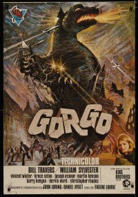 5e101 GORGO Spanish '72 great artwork of giant monster terrorizing city!