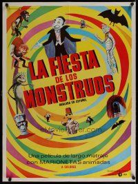 5e105 MAD MONSTER PARTY Spanish '68 great artwork of animated Dracula, Mummy & Igor!